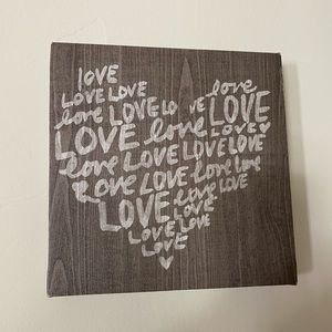 Love Heart on Wood Print Canvas Home Decor